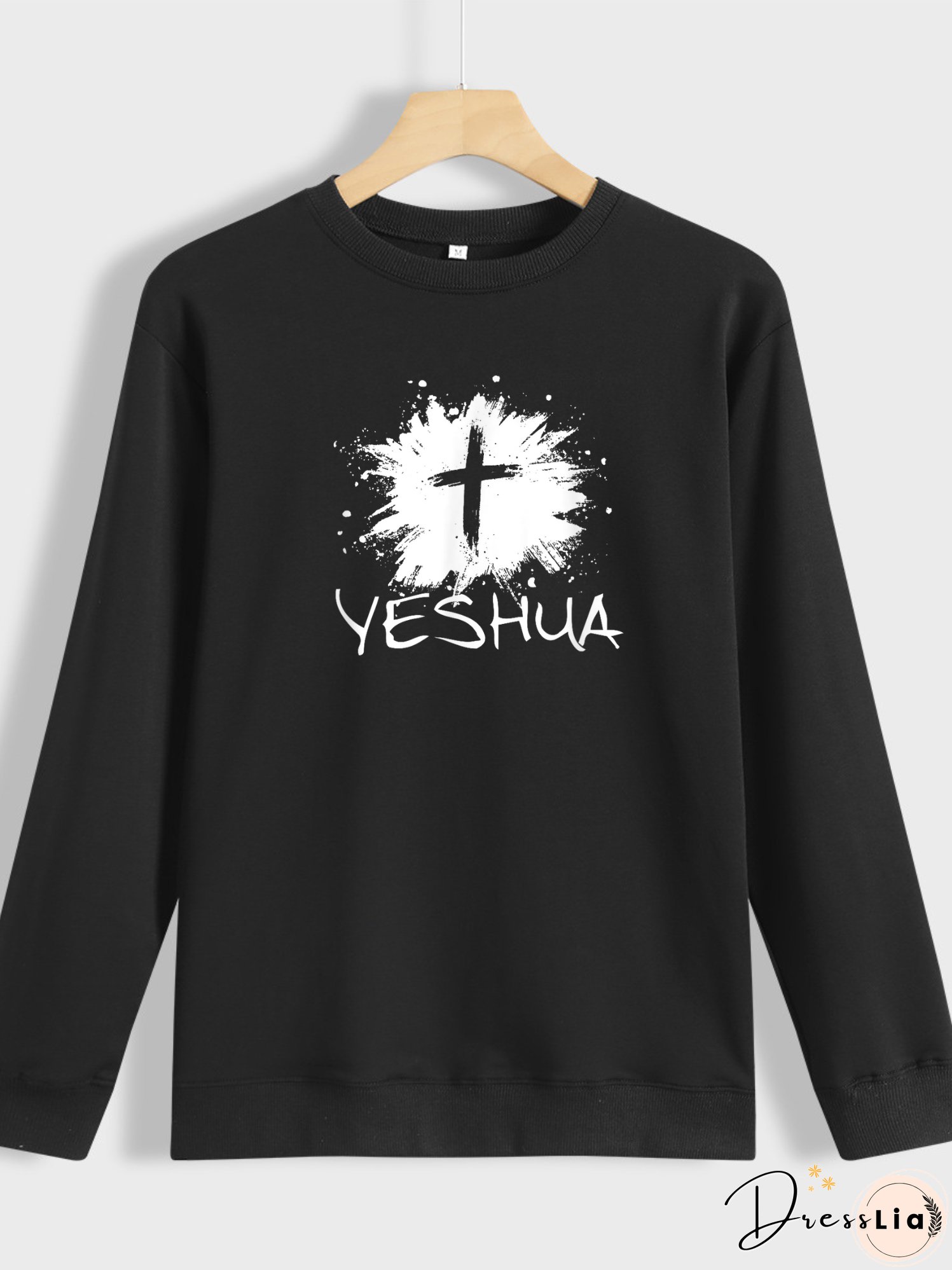 Men's Long Sleeve Sweatshirt Jesus Cross Print on Sweatshirt Top Gifts for Dad Father