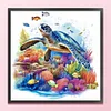 Underwater World Turtle-11CT Stamped Cross Stitch 40*40cm/15.75*15.75in