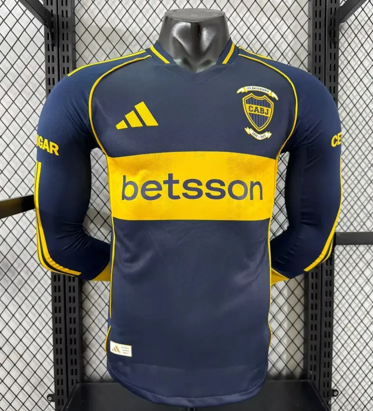 2025-26 Boca Juniors Home Long Sleeve Jersey - Player Edition