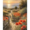 Poppy Path - 11CT Stamped Cross Stitch - 40*50cm - Natural