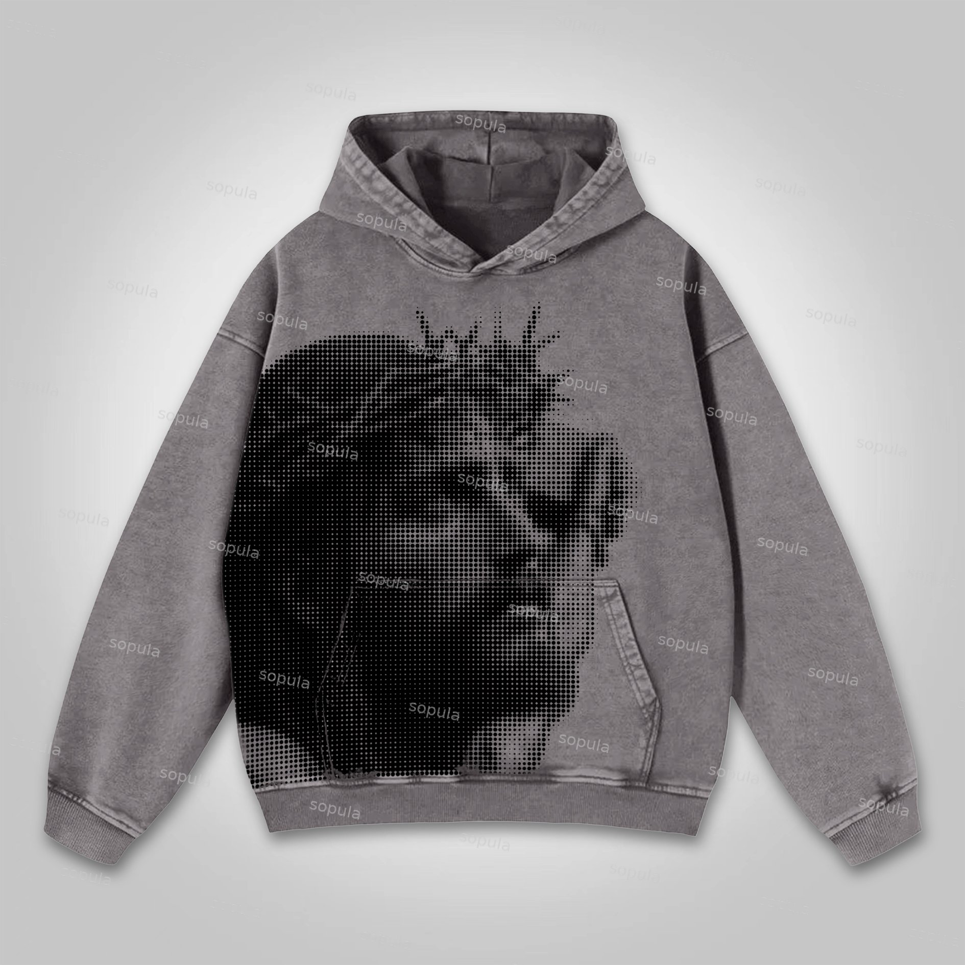 Sopula Jesus Outlet Printing Graphics Washed Distressed Hoodie - SOPULA