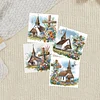6pcs Diamond Painting Cross Church Greeting Card Set with Envelope Daily Wishing Cards for Birthdays Thanksgiving & Special Occasion