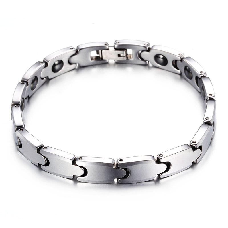 Women's Or Men's Unisex Personalised Tungsten Carbide 19cm Long Hologram Energy Bracelet Fashion Link Chain Jewelry Gifts For Mens And Womens
