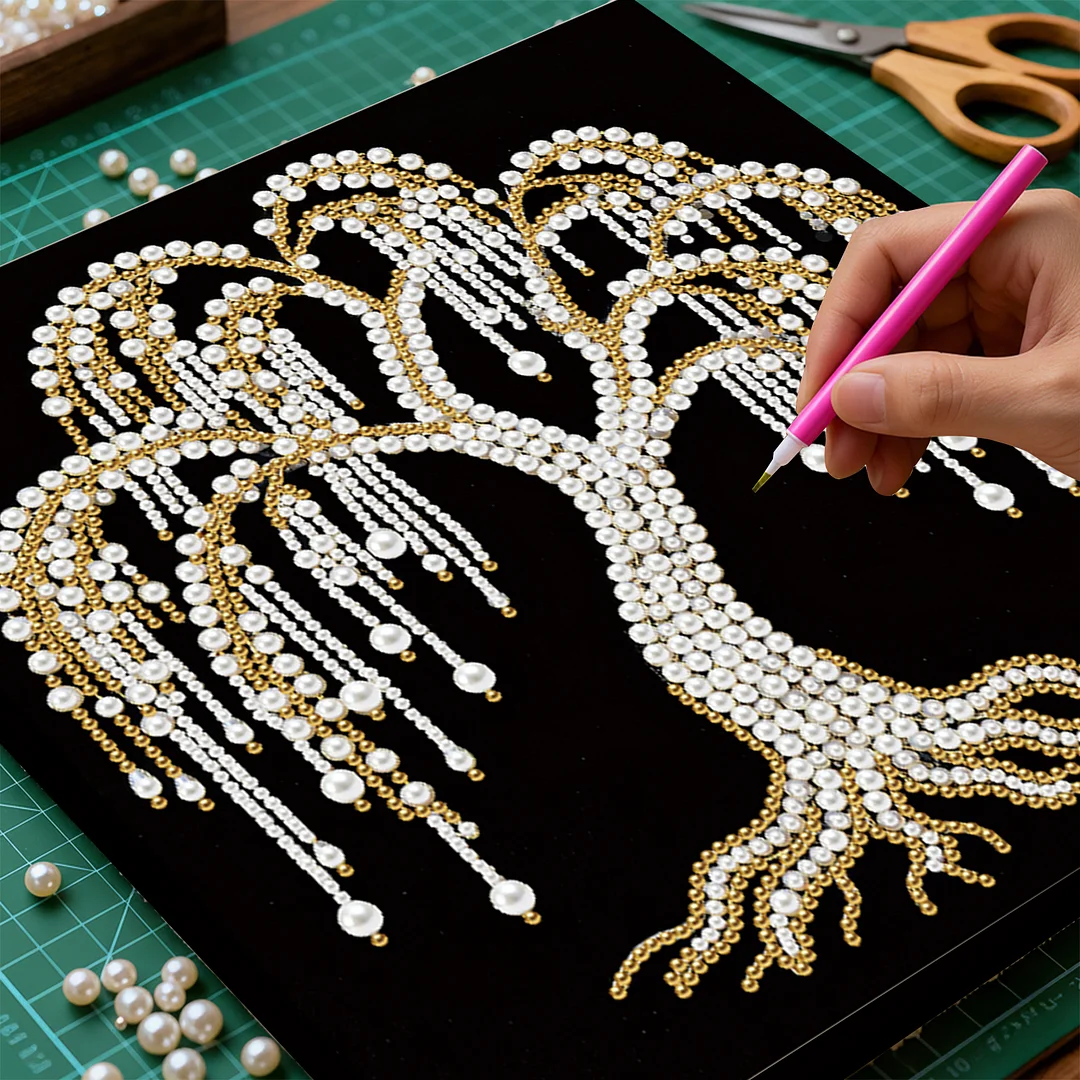 Tree of Life DIY Pearl Art Diamond Painting Kit Home Decor 25x25cm with Frame