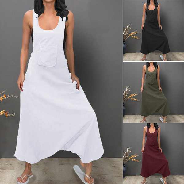 Women Sleeveless Baggy Long Vest Jumpsuits Playsuits Romper Pants Plus Size