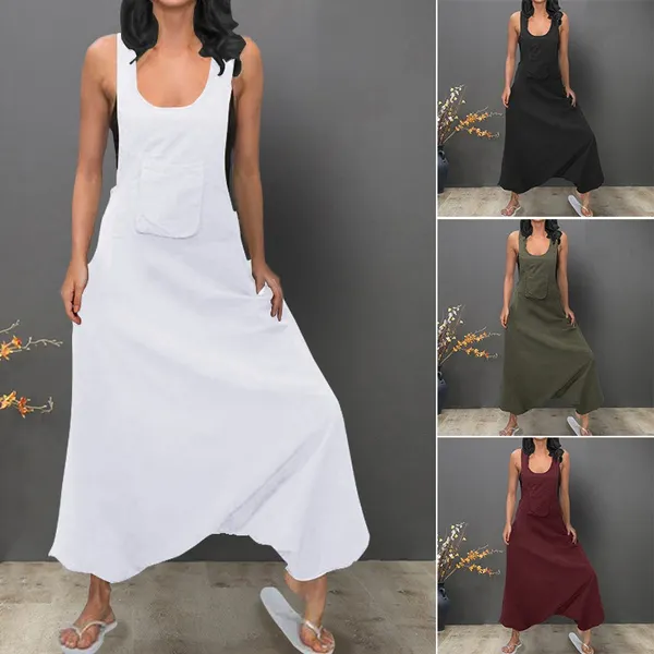 Women Sleeveless Baggy Long Vest Jumpsuits Playsuits Romper Pants Plus Size