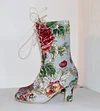 Luxury Brocade Boots Baroque Boots Rococo Boots Ankle Lace up Boots Victorian Boots Floral Boots Bridal Boots Retro shoes 1900 style shoes