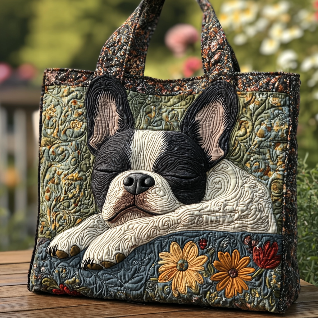 Boston Terrier Spirit Quilted Tote Bag NCU0DK9877