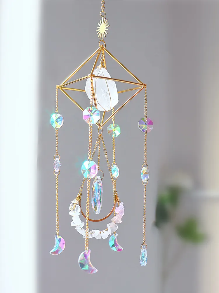 K9 Crystal Light Catchers Wind Chime Sunlight Trapping Windchimes Jewelry