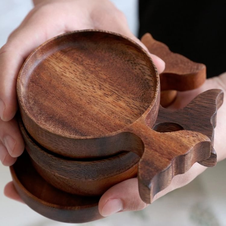 Imitation Fish Shaped Wooden Sushi Plate Seasoning Dish Tableware