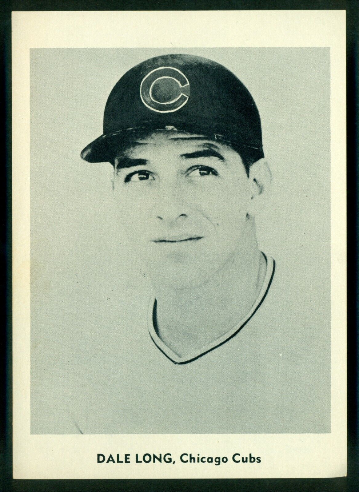 Original 1950's DALE LONG CHICAGO CUBS Team Issue B&W Photo Poster painting Card sz 5X7 EX-NM