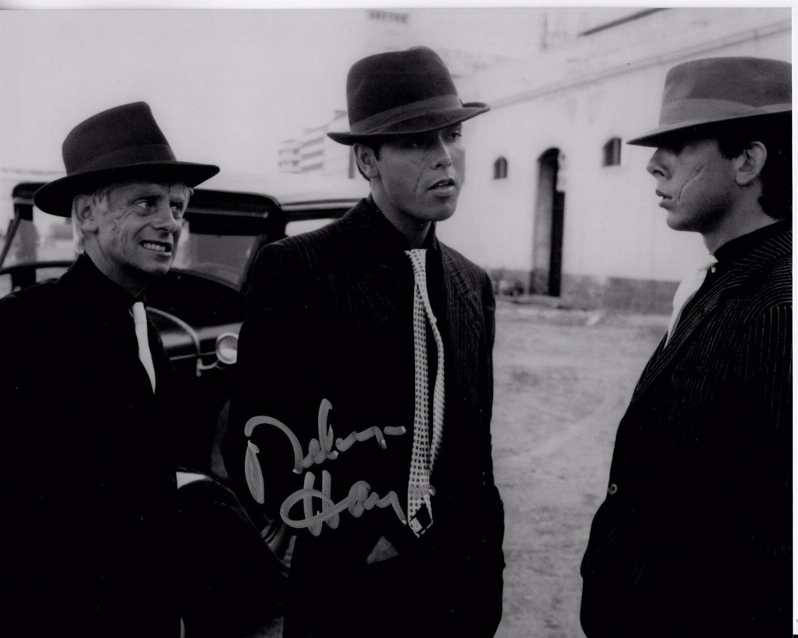 MELVYN HAYES hand-signed YOUNG 8x10 CLOSEUP DRESSED AS GANGSTER w/ uacc rd COA