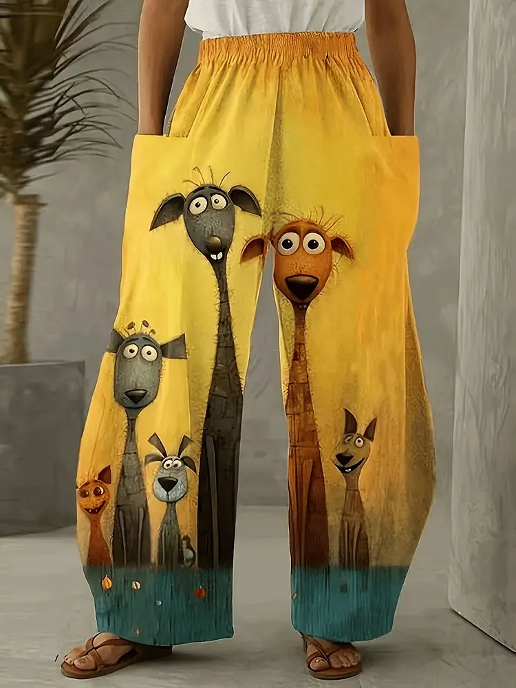 Women's Dog Printed Relaxation Pants