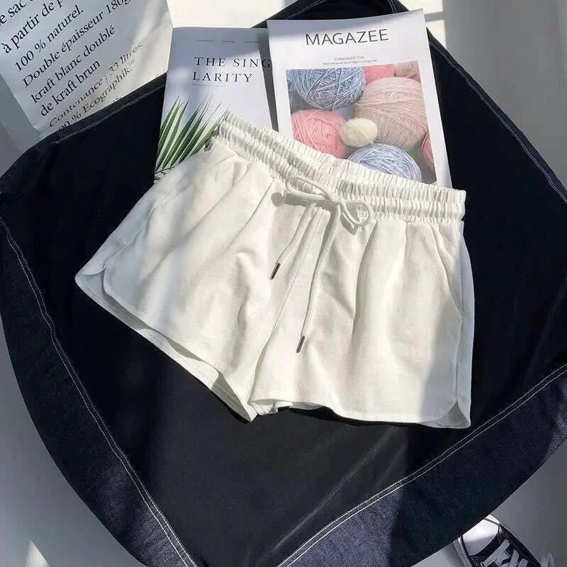 Brownm Brownm Waist Loose Tight Waist Sports Shorts Female Loose Casual Wear 2024 Summer New Wide Leg Pants Home Pajama Pants Tide