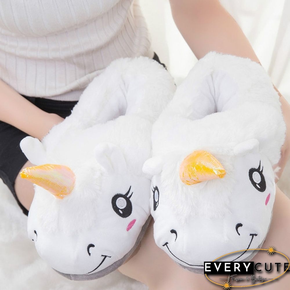 Winter Indoor Slippers Plush Home Shoes Unicorn Slippers For Grown Free Size Home Slippers Shoes Christmas Gift