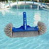 12.99inch Pool Brush Head with Round Ends High-Efficiency Pool Brush with High-Density Nylon Bristles for Corner for Cleaning Pools Walls Floors Steps Small Stains