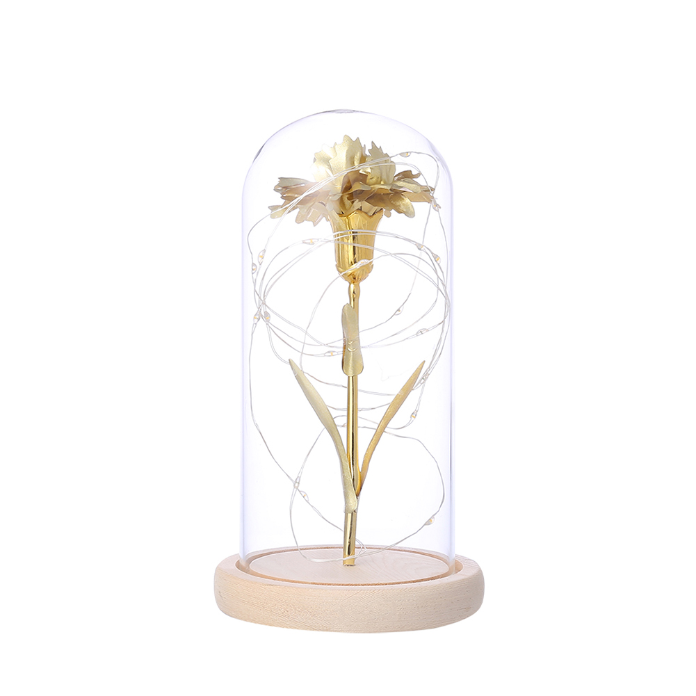 

Eternal Goldleaf Carnation Glass Dome Lamp Valentine Christmas Present, 501 Original