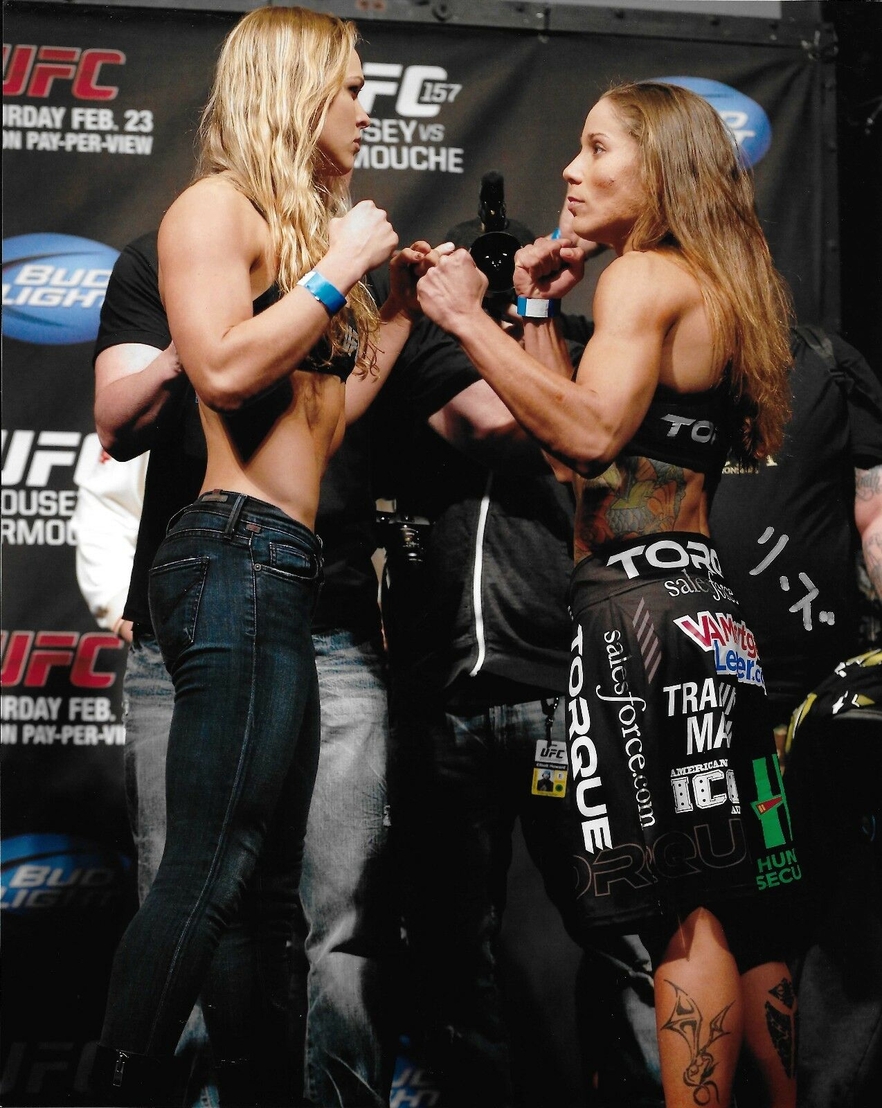 Liz Carmouche Signed 8x10 Photo Poster painting Autograph 2013 UFC 157 Picture w/ Ronda Rousey 8