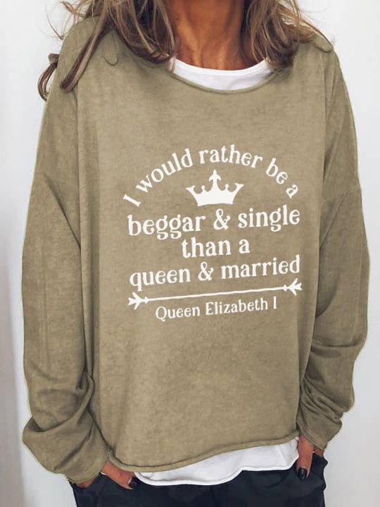 Women's Memorial Queen Of England Print Sweatshirt