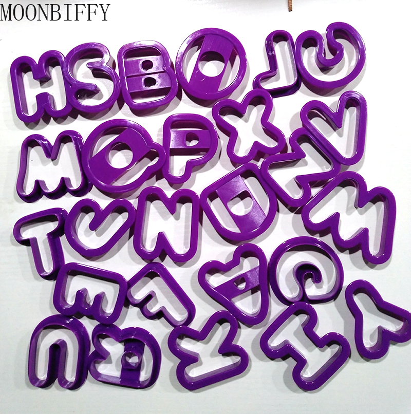 Athvotar / set cute large alphabet letter plastic cookie cutter fondant ...