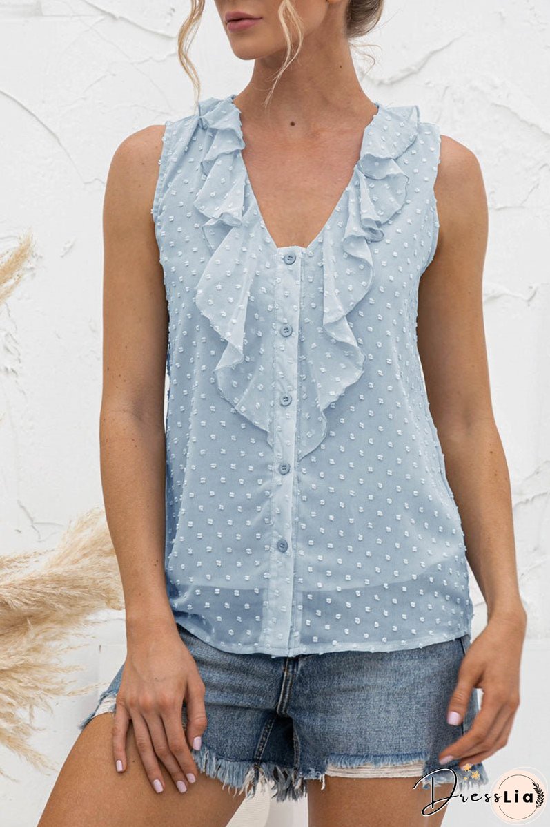 Fashion Casual Solid Split Joint V Neck Tops