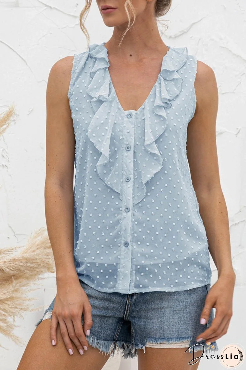 Fashion Casual Solid Split Joint V Neck Tops