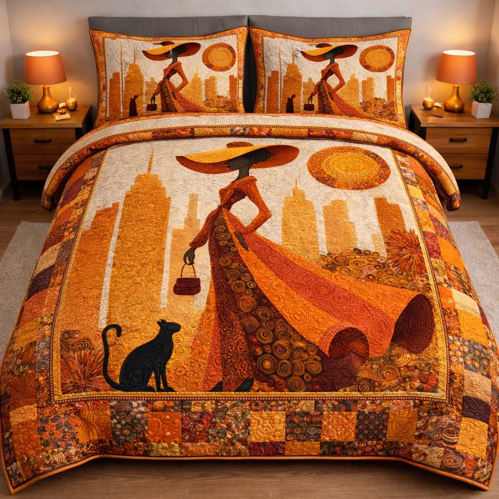 Amber Skyline Diva 3-Piece Quilted Bedding Set GFTOHD14154