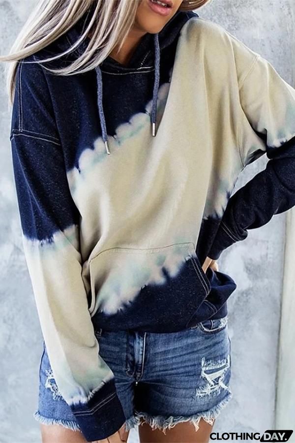 Loose  Hooded Gradient Sweatshirt