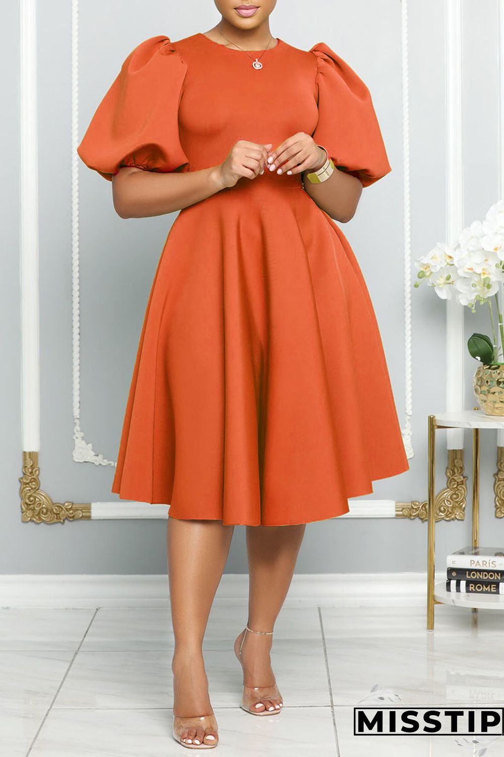 Blue Casual Solid Patchwork O Neck A Line Dresses