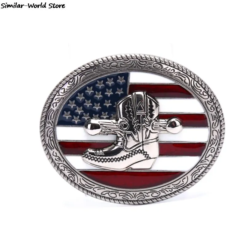 Retro American Flag Mens' Belt Buckle For Western Men Cowboy and Cowgirl Buckles