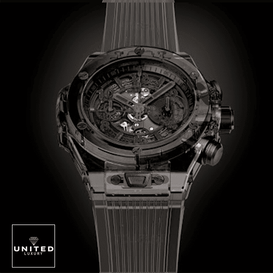 Hublot Big Bang 411.JB_.4901.RT Unico Sapphire All Black Replica black background