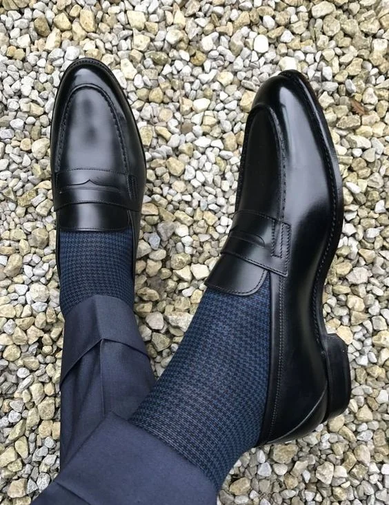 Handmade Men Black Leather Moccasins Shoes, Loafer, Black Formal Shoes