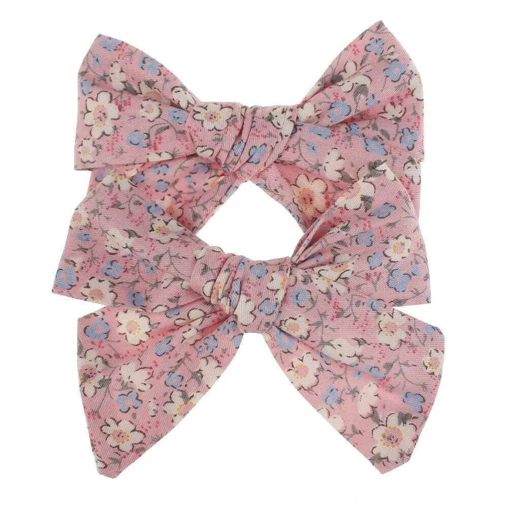 2019 Baby Summer Clothing 2Pcs/Sets Teens Big Hair Bows Knot Hair Clips Girls Kids Toddler Cotton Headband Wholesale 14 Colors