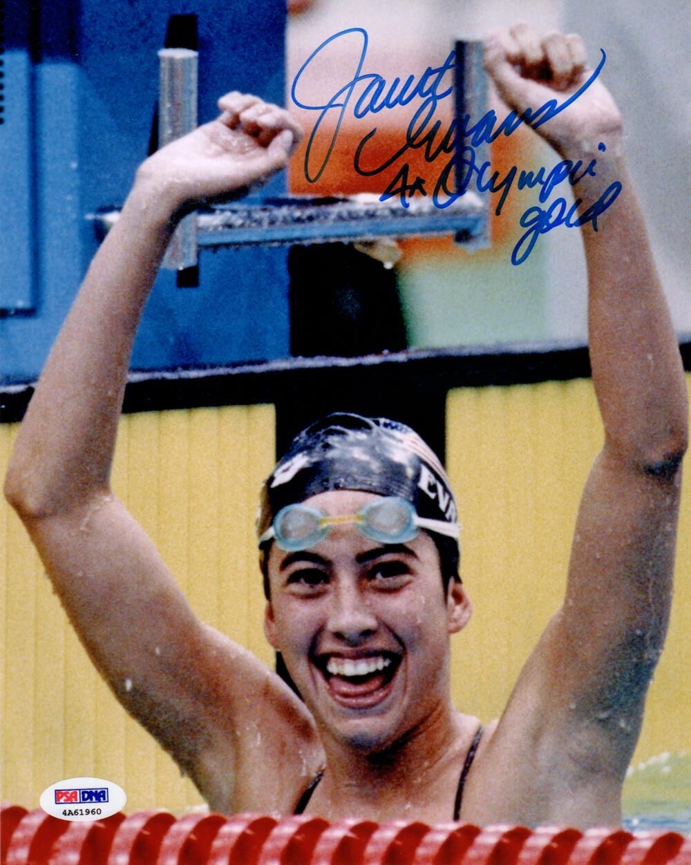 Janet Evans SIGNED 8x10 Photo Poster painting + 4 x Olympic Gold Swimmer ITP PSA/DNA AUTOGRAPHED