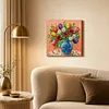 DIY Pre-Framed Flower Vase Button Art Canvas Kit