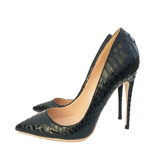 VCshoes Stilettos Black Apricot Snake Printed Women Shoes High Heel 12cm 10cm 8cm Party Shoes For Women Pumps YG022