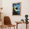 Van Gogh Monet Black Cat - 11CT Stamped Cross Stitch 40*53cm/15.75*20.87in