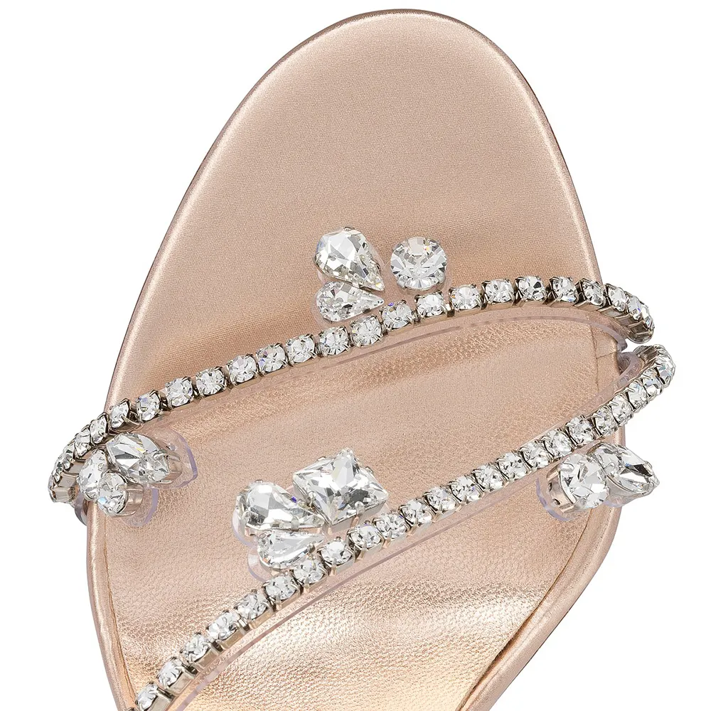 100mm Spotlight Wavy Straps Sandals Red Bottom Stilettos Rhinestones Sandals -vocosishoes