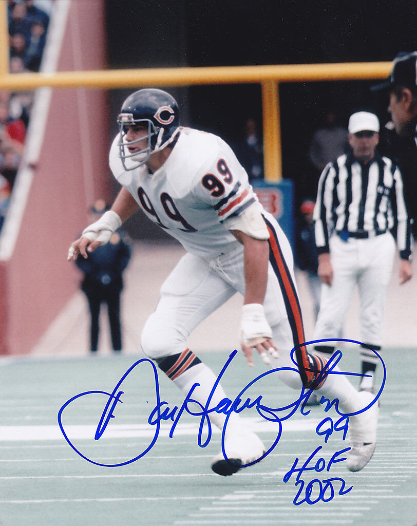 DAN HAMPTON CHICAGO BEARS HOF 2002 ACTION SIGNED 8x10