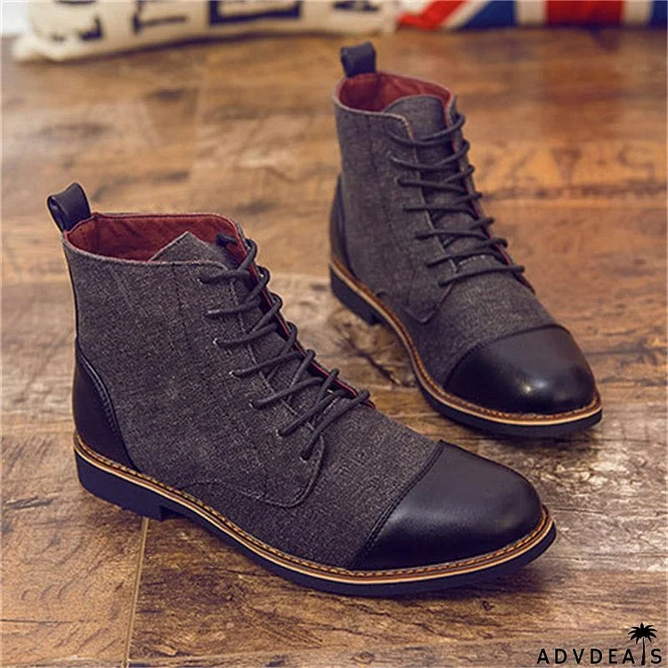 Waterproof Trendy Classic Lace-up Boots for Men