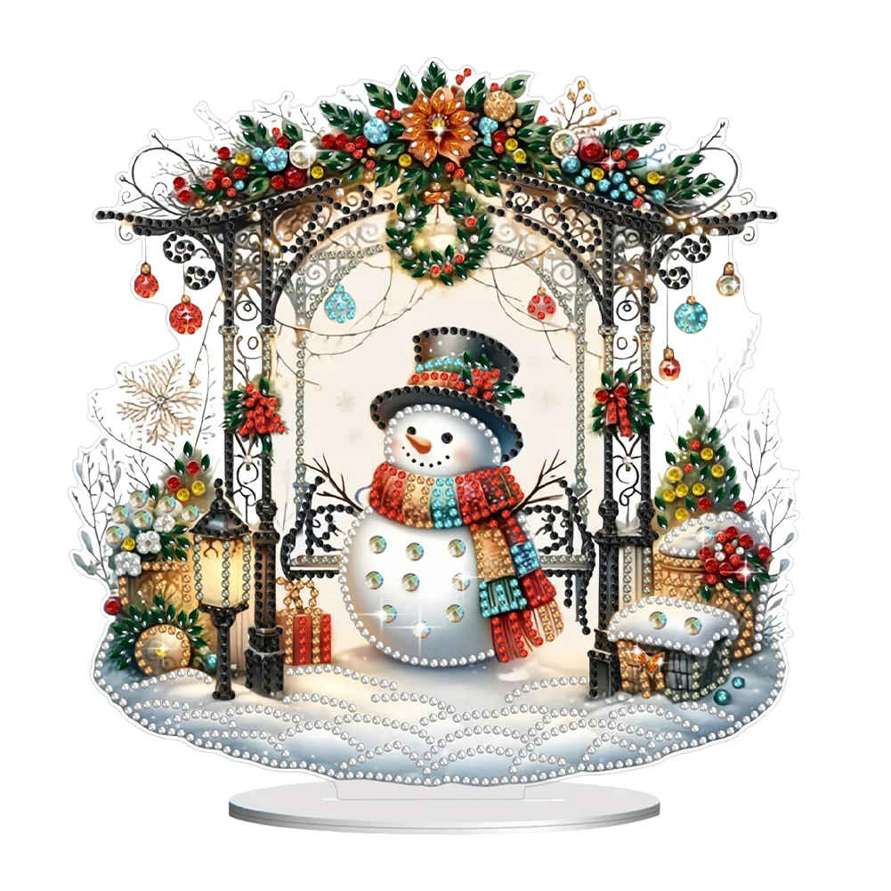 DIY Christmas Snowman Diamond Painting Desktop Ornaments Kit Table Decor