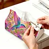DIY Diamond Art Tissue Box Holder Bird PULeather Diamond Art Desktop Organizer Resin Rhinestone Storage Organizers Gem Art Home Office Decor Craft Gift for Women