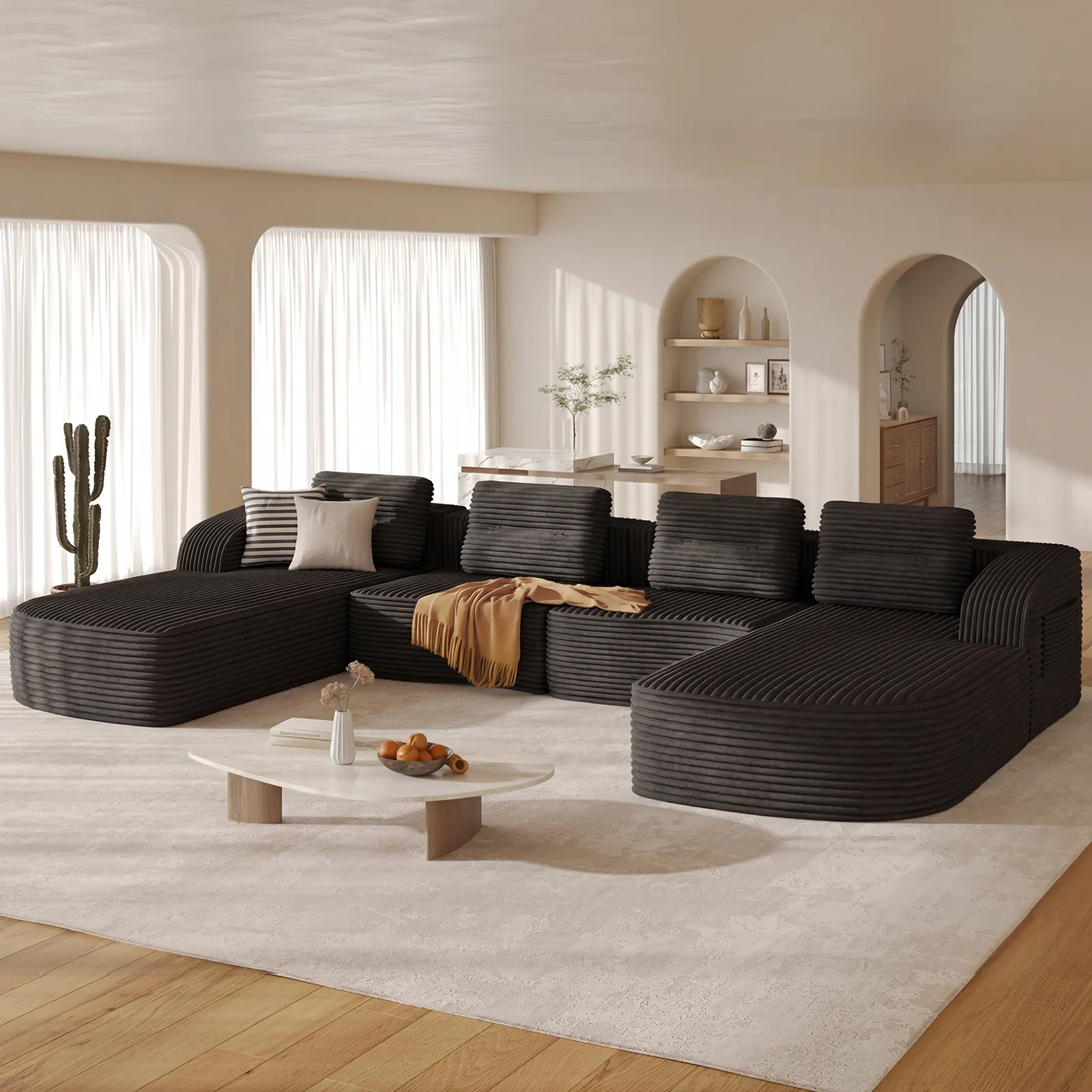 Pinmoco Sectional Sofa Modern Modular Cloud Couch with Deep Seating ...