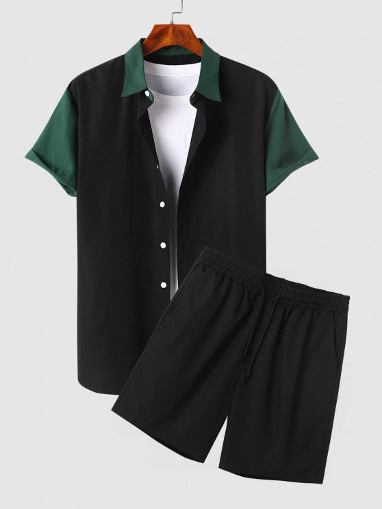 Contrast Shirt And Shorts