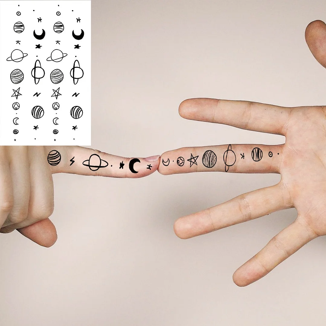 Watercolor Universe Henna Temporary Tattoos For Women Adult Lotus Rose Flower Bird Fake Tattoo Body Art Painting Tatoos Decal