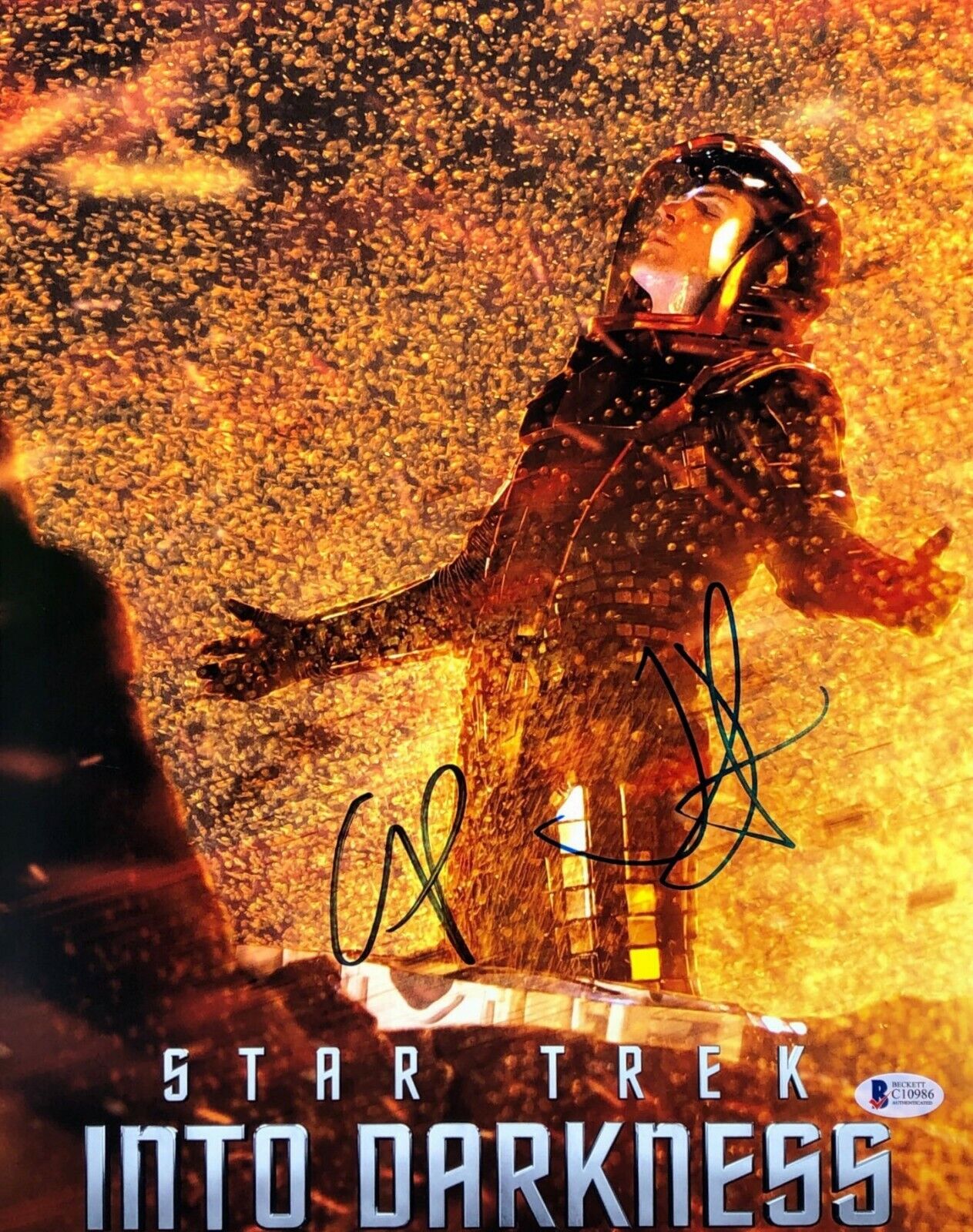 Chris Pine & JJ Abrams Signed 'Star Trek Into Darkness' 11x14 Photo Poster painting BAS C10986