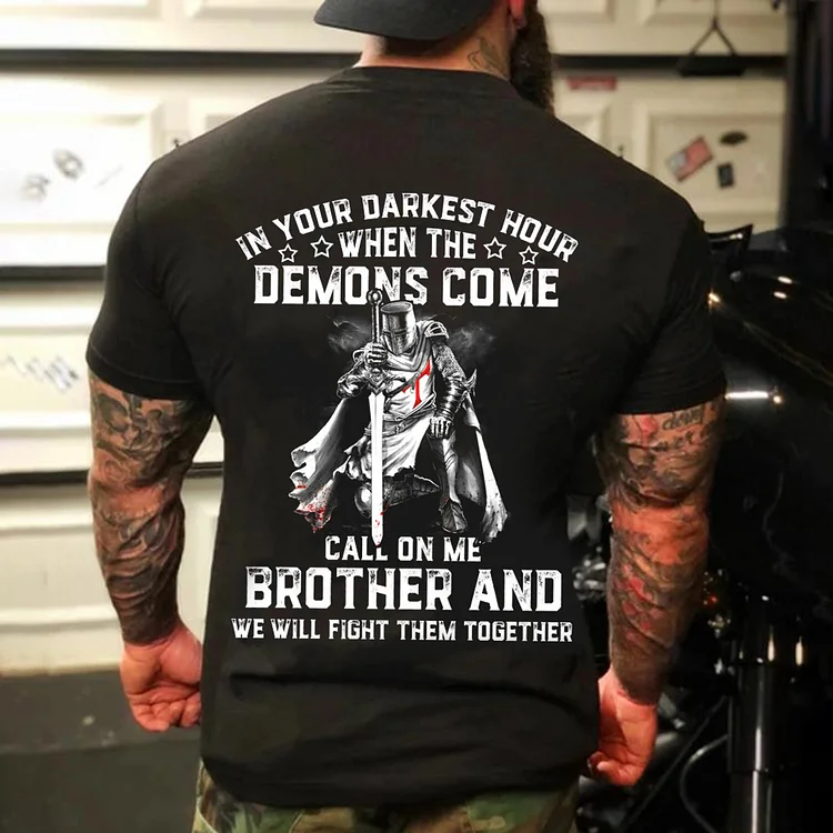 Men Soldier Printed Short Sleeved Casual T-Shirt
