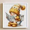 (Counted/Stamped)Goblin Goes To Toilet-18CT Cross Stitch 25*25cm/9.84*9.84in