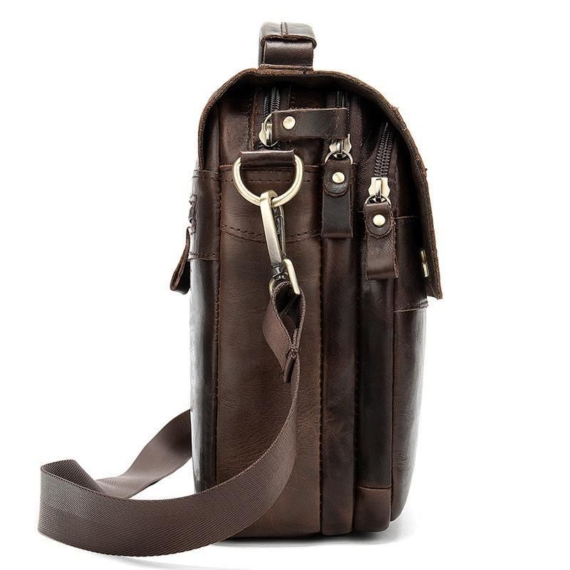 Men's Flap Type Shoulder Bag Retro Leather Crossbody Bag Handbag