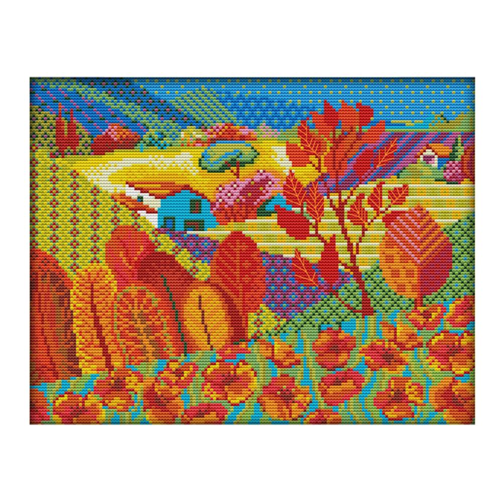 

Flowers - 14CT Stamped Cross Stitch - 36x29cm, 501 Original